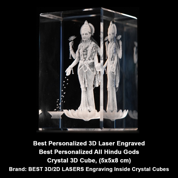 3D Crystal Laxmi Vishnu